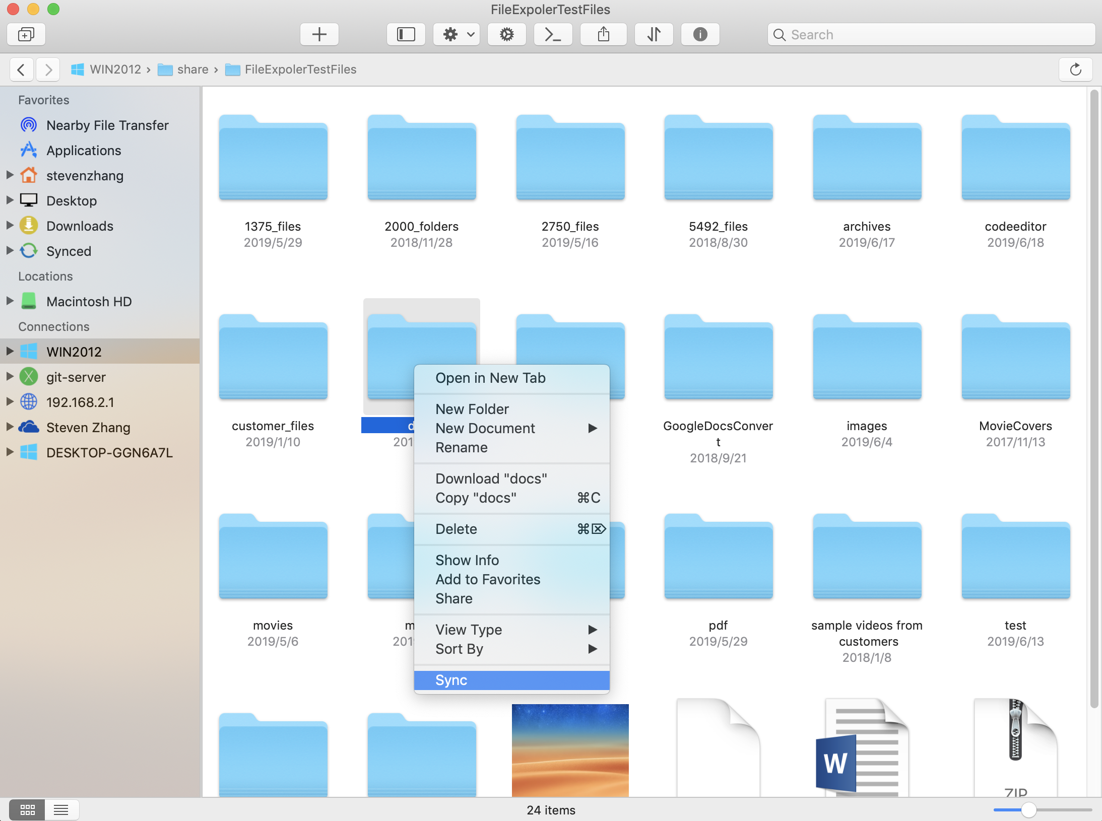 macbook file manager servers