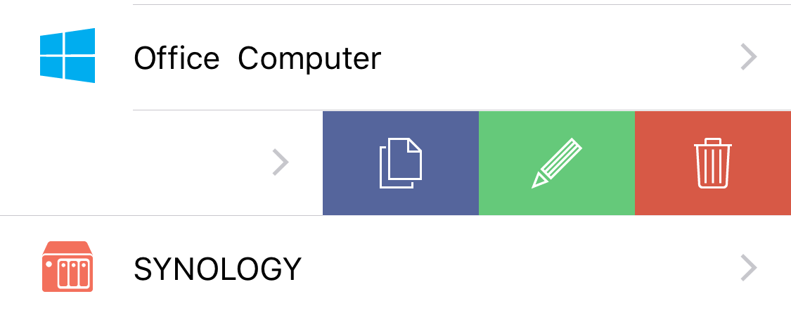 Connection actions in FE File Explorer