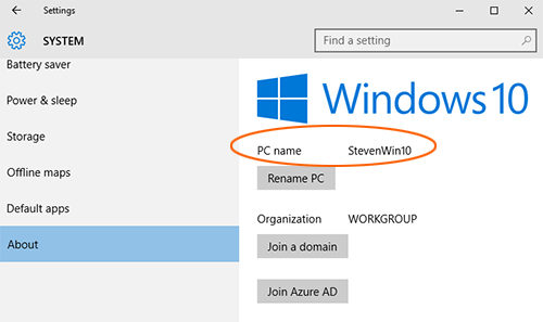 Computername in den Windows-10-Einstellungen