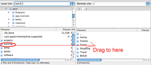 Uploading files to FTPManager from a computer