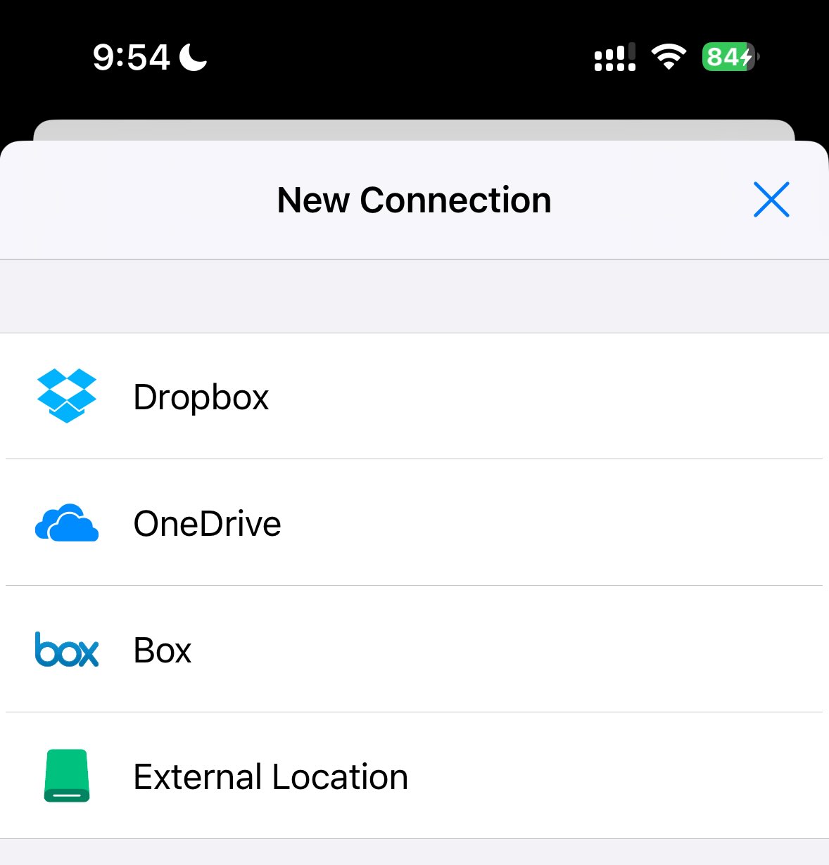 A connected cloud storage location