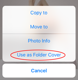 Choosing a photo for a folder cover