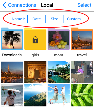 The photo-sorting controls in Photo Manager Pro